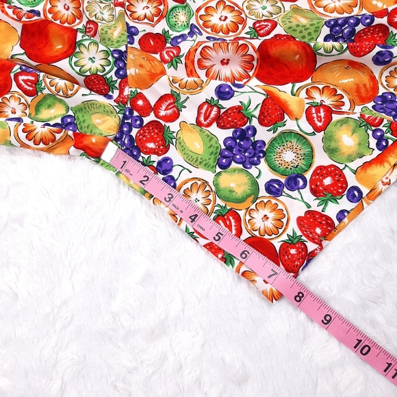 S.G. Sport vintage novelty fruit print high waisted elastic lightweight shorts - Picture 6 of 8